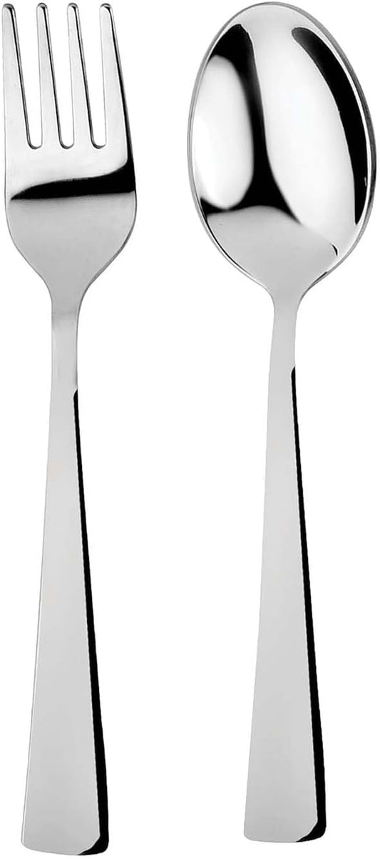 Ahimsa Stainless Steel Kids Utensils, Pediatrician Designed, Premium Silverware for Kids & Toddlers, Non Toxic, Dishwasher Safe, Classic Polished Fork and Spoon Set