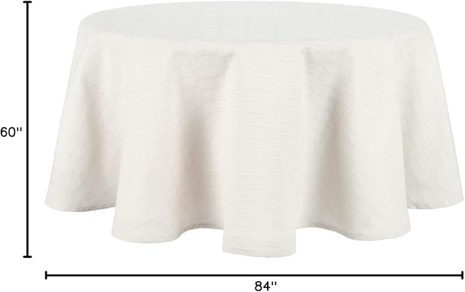 Martha Stewart Honeycomb Modern Farmhouse Tablecloth, Beige, 70" Round