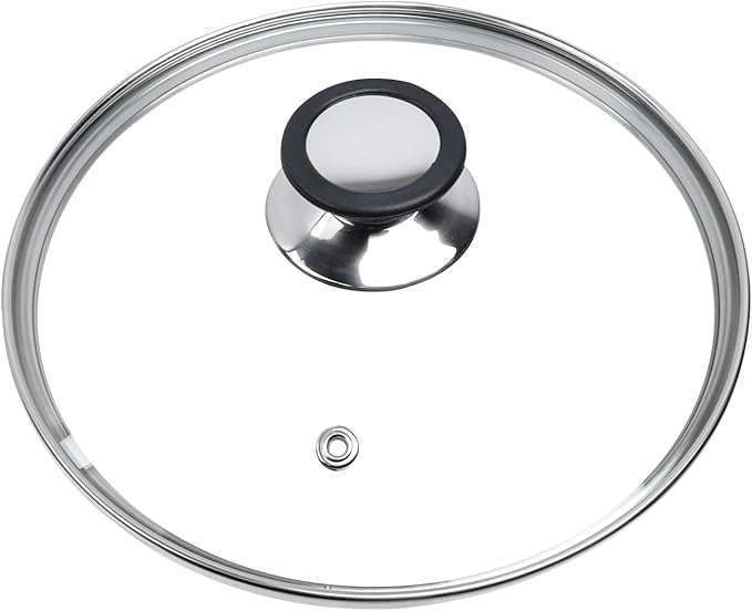 8" Tempered Glass Pan Lid with Steam Vent, Thickened to 4mm and Dishwasher Safe and Oven up to 480℉, Universal Lid Fit for Cast Iron Skillets, Frying Saute Pan, Cooking Pot