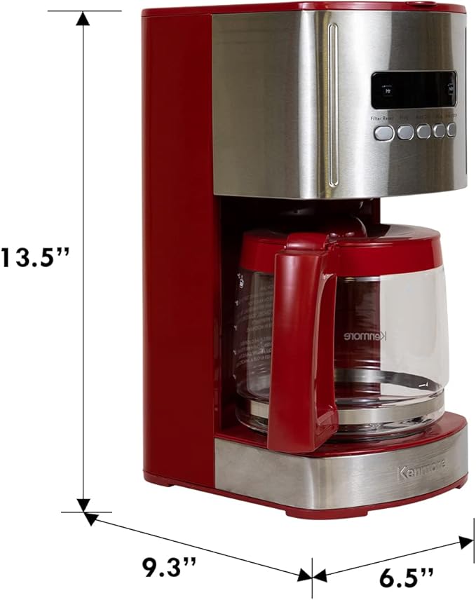 Kenmore 40707 12 Cup Programmable Coffee Maker in Red