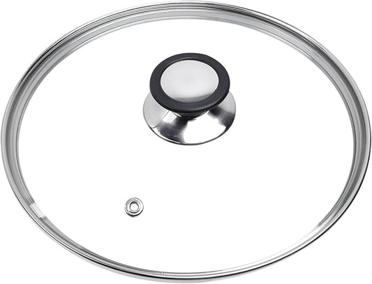 9" Tempered Glass Pan Lid with Steam Vent, Thickened to 4mm and Dishwasher Safe and Oven up to 480℉, Universal Lid Fit for Cast Iron Skillets, Frying Saute Pan, Cooking Pot