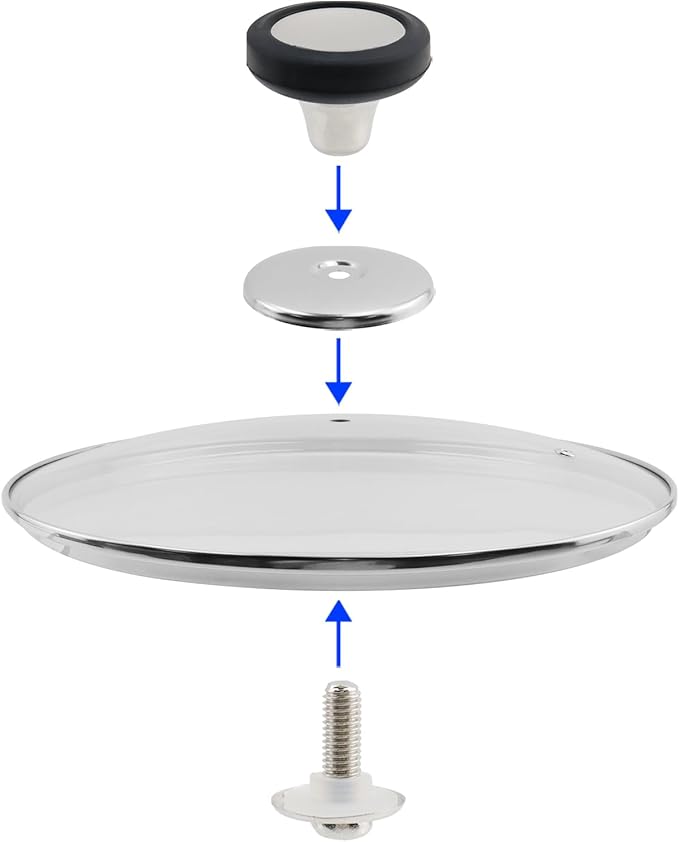 Woogim Universal Glass Lid 12 Inch Easy-Grip Silicone Handle 4mm Thickened Tempered Glass Sealing Cover,Dishwasher and Oven Safe,Fits Frying Pans, Casseroles & Skillets for Home Kitchen