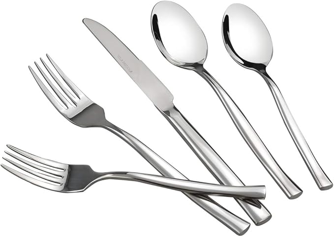 Idomy 60-Piece Stainless Steel Flatware Set, Cutlery Set Service for 12