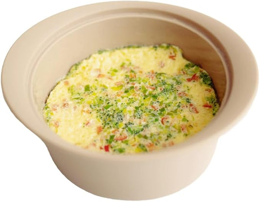 Microwave Silicone Steamer for Baby Food, Made In Korea, Oven & Dishwasher Safe to 482°F, Easy Clean, Microwave Pot with Handle & Lid, 100% Food Grade Steamer Bowl (Creme Brulee, 27.1oz (800ml))