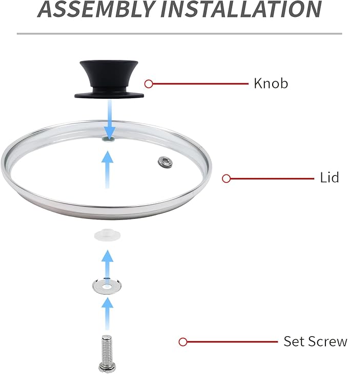 6" Tempered Glass Pan Lid with Steam Vent, Thickened to 4mm, Universal Fit for Cast Iron Skillets, Frying Pans & Pots