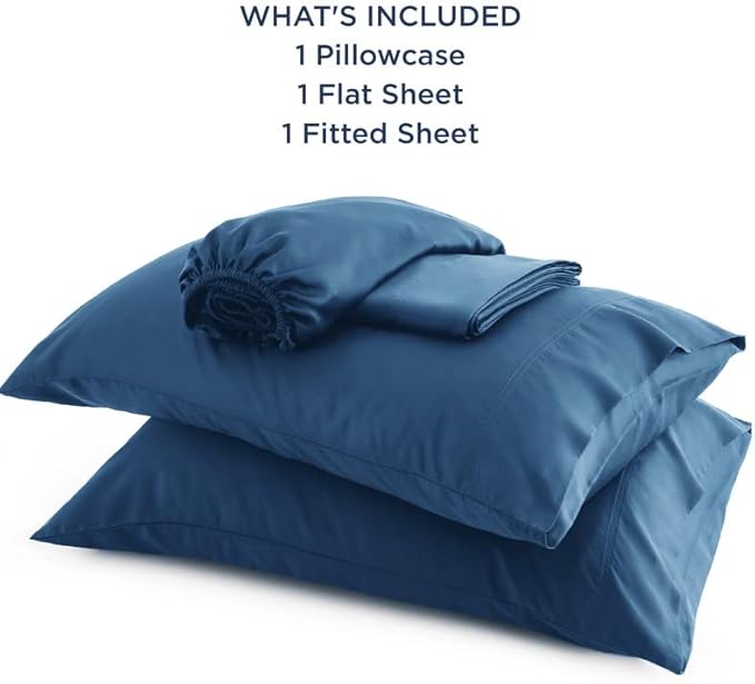 Bedsure Cooling Sheets Twin, Rayon Derived from Bamboo, Breathable & Soft Twin Sheets Set, Deep Pocket Up to 16 Inches, Hotel Luxury Silky Bedding for Hot Sleepers, Teal