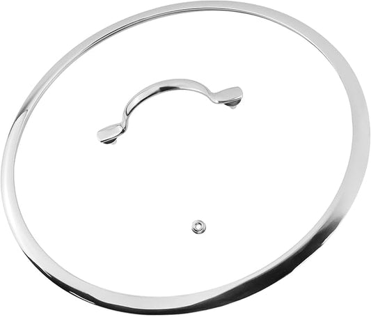 Woogim 12.5" Tempered Glass Lid with Steam Vent,Stainless Steel Handle,Dishwasher Safe&Oven Up to 480℉,Kitchen Round Pan Lid Universal Fit for Cast Iron Skillets,Frying Saute Pan,Cooking Pot