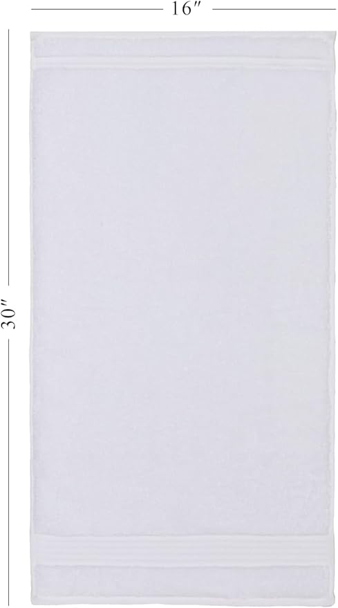 Ozdilek 6-Piece Bath Towel Set, 2 Bath, 2 Hand, 2 Wash, 100% Cotton Turkish Towels, 2 Bath Towels (30x60/550 GSM), 2 Hand Towels (16x30/575 GSM), 2 Washcloths (13x13/600 GSM) (Bright White)