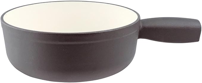 Swissmar Lugano Cast Iron Cheese Fondue Pot Replacement, 2 QT / 2 L – Compatible with Swissmar Lugano Fondue Sets – Ideal for Melting Cheese, Chocolate, & Caramel – Matte Black