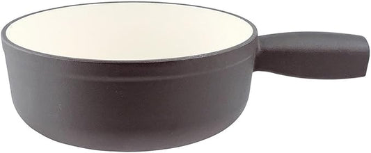 Swissmar Lugano Cast Iron Cheese Fondue Pot Replacement, 2 QT / 2 L – Compatible with Swissmar Lugano Fondue Sets – Ideal for Melting Cheese, Chocolate, & Caramel – Matte Black