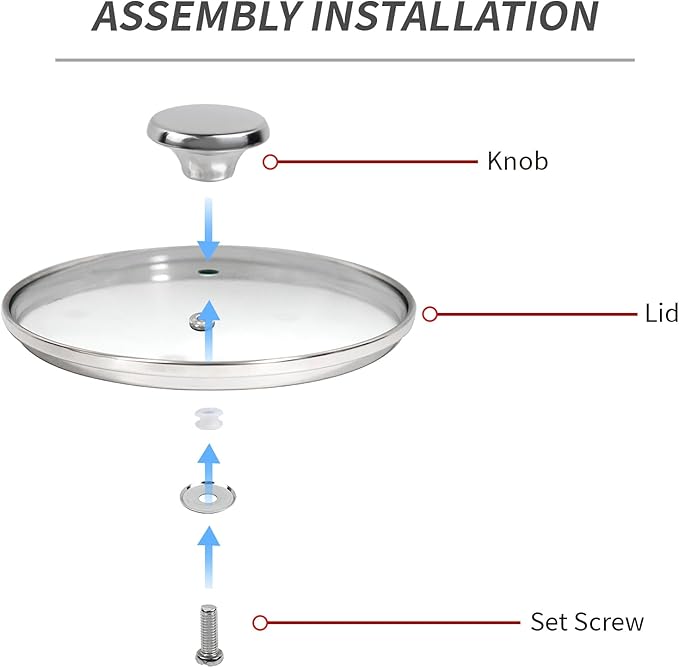 7" Tempered Glass Pan Lid with Steam Vent, Thickened to 4mm and Dishwasher Safe and Oven up to 480℉, Universal Lid Fit for Cast Iron Skillets, Frying Saute Pan, Cooking Pot