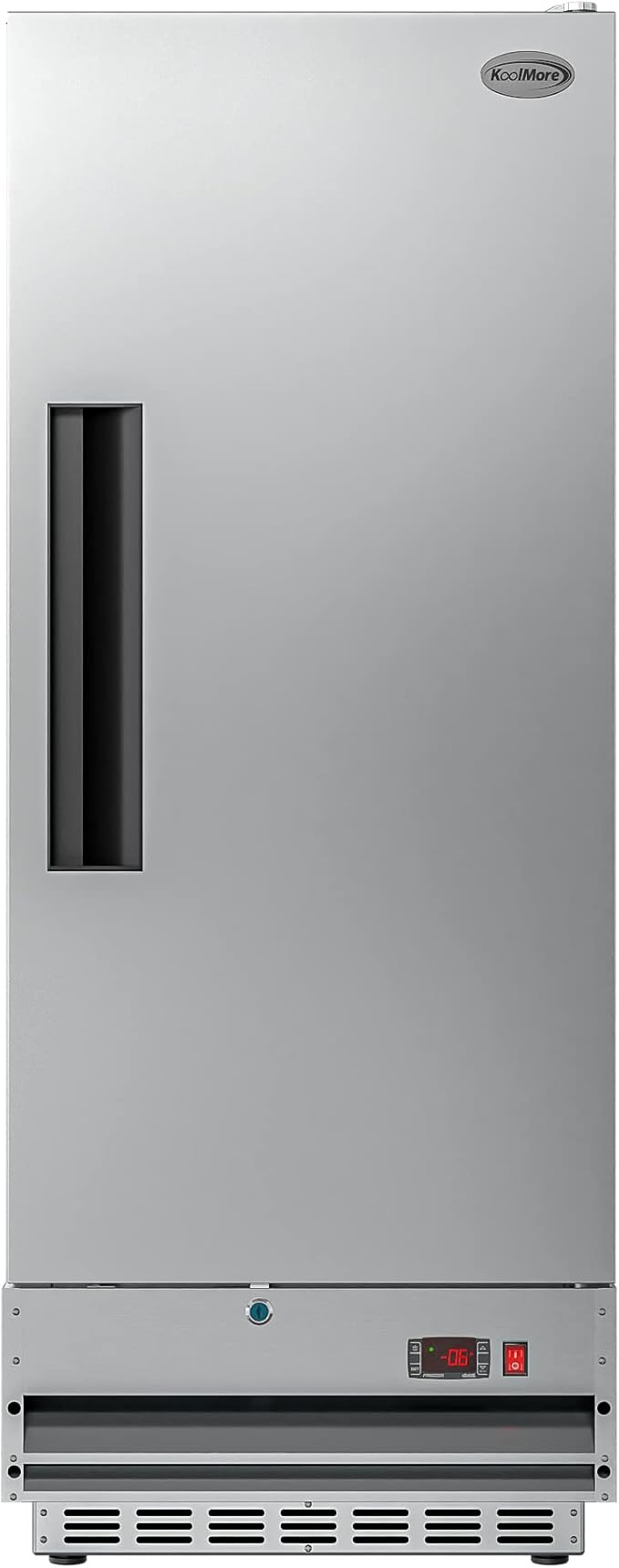 KoolMore Commercial One Door Reach-in Freezer for Restaurant, Cafe, and Cold Food Storage, Stainless Steel Finish, Large 12 Cu. Ft. Capacity, Heavy Duty Kitchen Use (RIF-1D-SS12C)