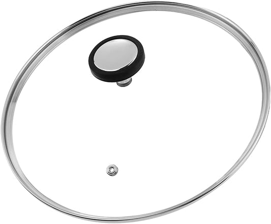 Woogim Anti-Slip Silicone Handle Glass Lid with Steam Vent 11 Inch,4mm Thick Tempered Glass Lids,Dishwasher and Oven Safe,Universal for Home Casseroles and Frying Pans,Well-sealed Pot Cover