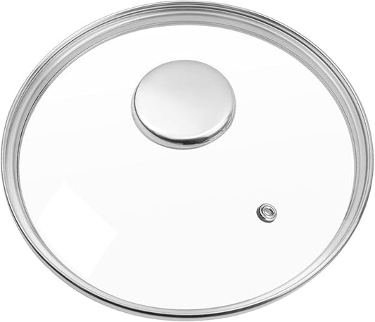 7" Tempered Glass Pan Lid with Steam Vent, Thickened to 4mm and Dishwasher Safe and Oven up to 480℉, Universal Lid Fit for Cast Iron Skillets, Frying Saute Pan, Cooking Pot