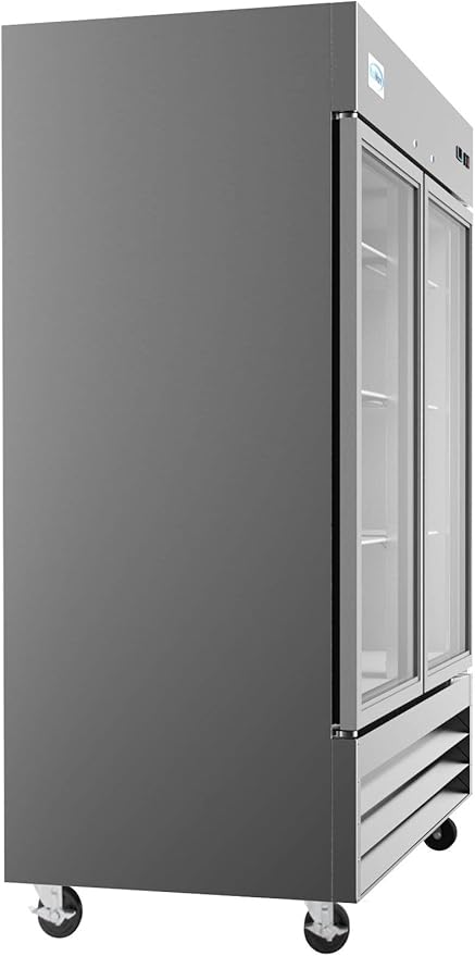 KoolMore - RIR-2D-GD 54" 2 Glass Door Commercial Reach-in Refrigerator Cooler with LED Lighting - 47 cu. ft, Stainless Steel