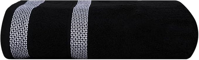 CASA COPENHAGEN Solitaire Towels, 4 Pieces Bath Towel Set- Black, 600 GSM Designed in Denmark Made of Soft Egyptian Cotton for Bathroom, Kitchen & Shower