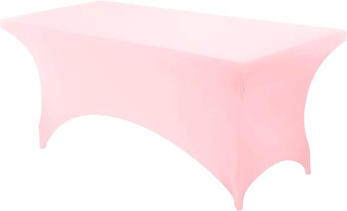 Utopia Kitchen 6FT Spandex Tablecloth [1 Pack, Pink] 200 GSM Stretch, Fitted, Washable and Wrinkle Resistant Table Cloth Rectangle Cover for Trade Shows, Wedding, Parties [72Lx30Wx30H Inch]