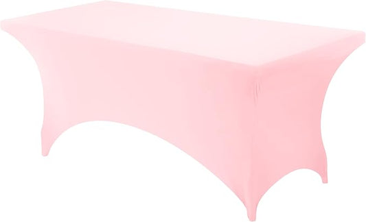 Utopia Kitchen 6FT Spandex Tablecloth [1 Pack, Pink] 200 GSM Stretch, Fitted, Washable and Wrinkle Resistant Table Cloth Rectangle Cover for Trade Shows, Wedding, Parties [72Lx30Wx30H Inch]