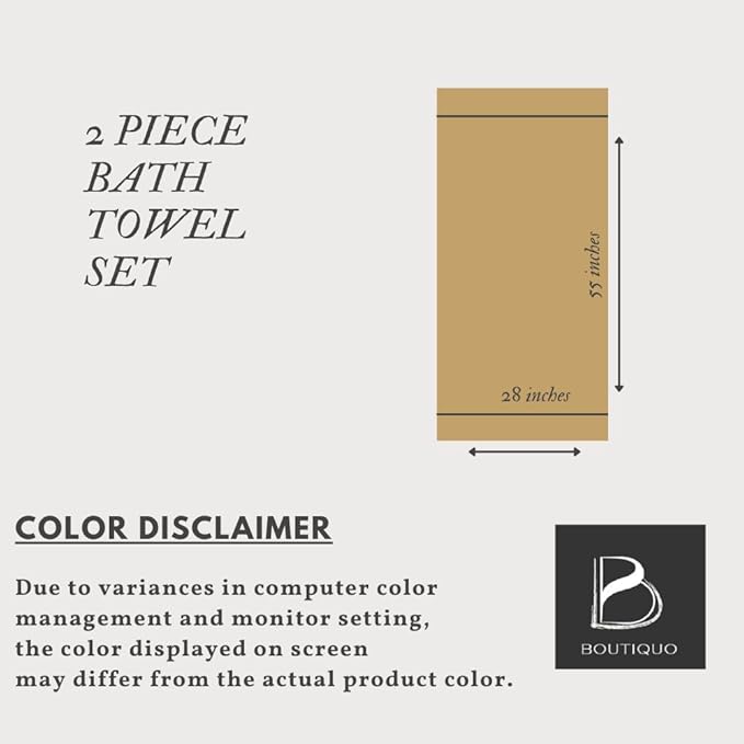 BOUTIQUO 100% Cotton 2 Pack Bath Towel Set 28x55, Eco-Friendly Large Bath Towels, Compact Quickdry Lightweight Soft & Highly Absorbent Bath Towel, Ideal for Everyday Gym Travel Camp Pool - Olive Green