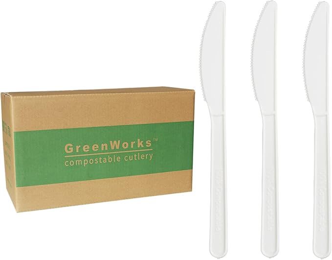 GreenWorks 1000 Bulk Compostable CPLA Knives,7" Series Disposable Knife