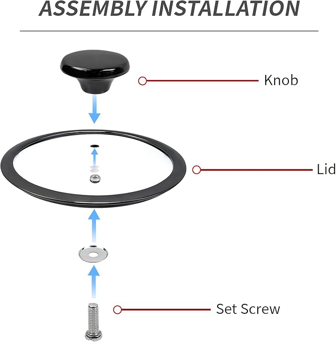 6" Tempered Glass Pan Lid with Steam Vent, Thickened to 4mm and Dishwasher Safe and Oven up to 480℉, Universal Lid Fit for Cast Iron Skillets, Frying Saute Pan, Cooking Pot