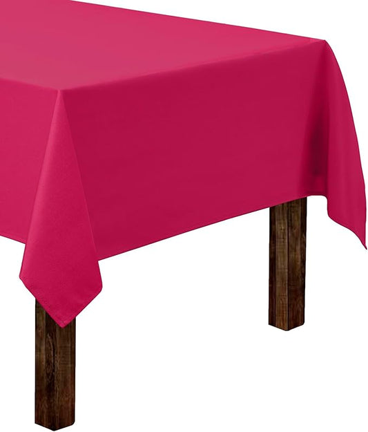 Gee Di Moda Rectangle Tablecloth - 60 x 102 Inch Fuchsia Table Cloth for 6 Foot Rectangle Tables - Heavy Duty Washable Fabric - for Holiday Party, Dinner, Weddings, Baby Shower & Events