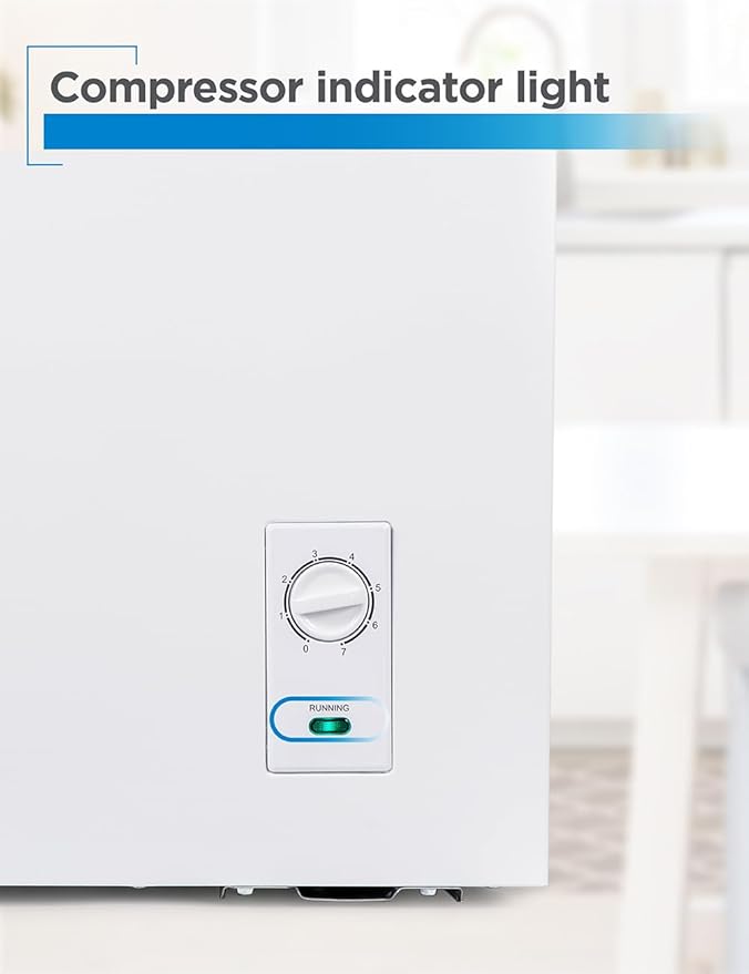 BLACK+DECKER 2.7 Cu. Ft. Compact Chest Freezer, Deep Freezer Holds Up To 94.5 Lbs. of Frozen Food, Removable Storage Basket, BCFK276, White