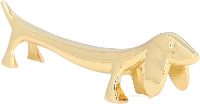 GOTOTOP 4Pcs Chopstick Rest, Reusable Cute Animal Gold Chopstick Holder for Home Restaurant Party (Dog)