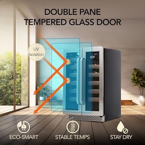 Whynter BWR-401DS Elite 40-Bottle Seamless Stainless Steel Door Dual Zone Built-in Wine Refrigerator