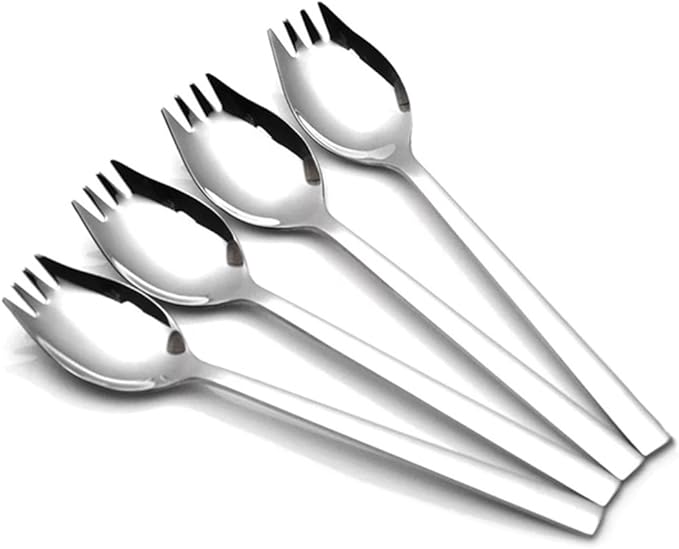 4-pack Stainless Steel Sporks for Everyday Use,Camping Hiking Heavy Duty Flatware set,8.2-inch,7.6-inch,5.9-inch (8.2 inch)