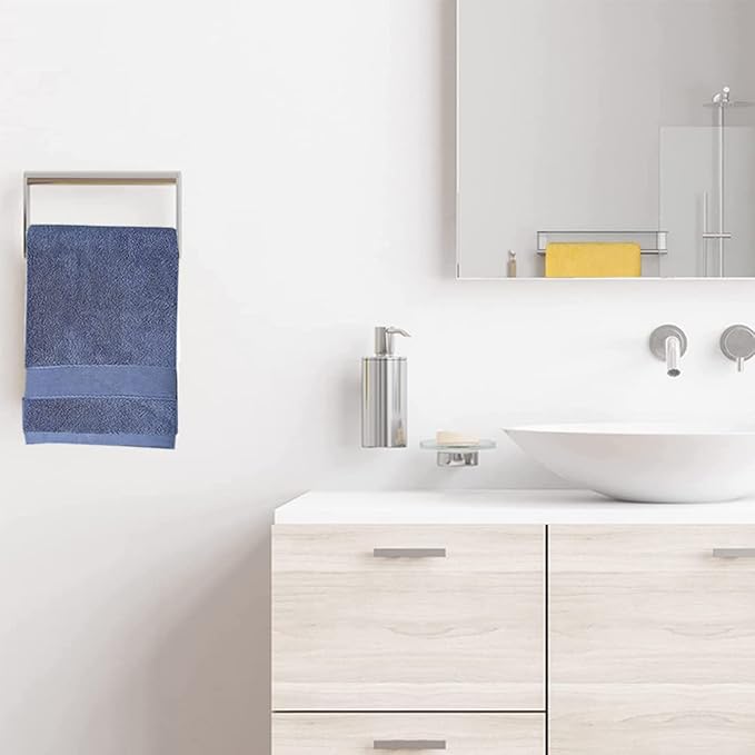 2 Pack Hand Towels for Bathroom- (14 x 30 Inch) 100% Cotton Hand Towel, Highly Absorbent and Quick Dry Face Washcloth, Home Soft Premium Towel for Hotel, Bath, Kitchen and Spa, Set of 2 (Blue)