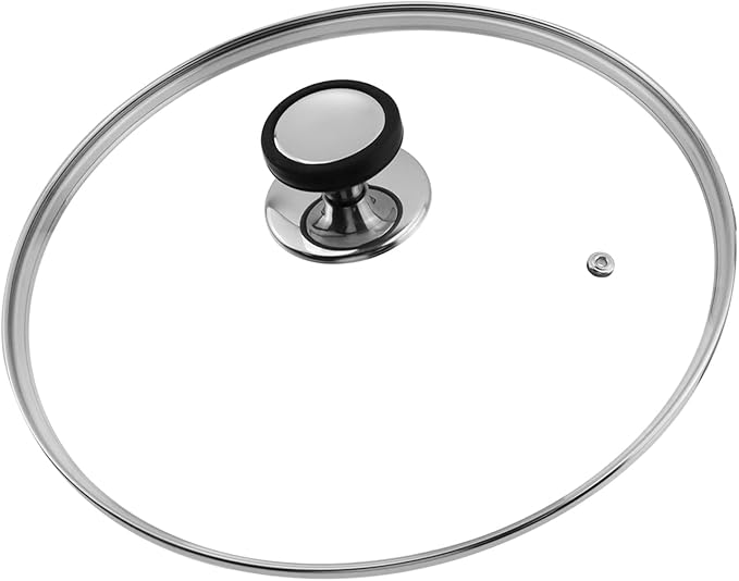 Woogim Universal Glass Lid 12 Inch Easy-Grip Silicone Handle 4mm Thickened Tempered Glass Sealing Cover,Dishwasher and Oven Safe,Fits Frying Pans, Casseroles & Skillets for Home Kitchen