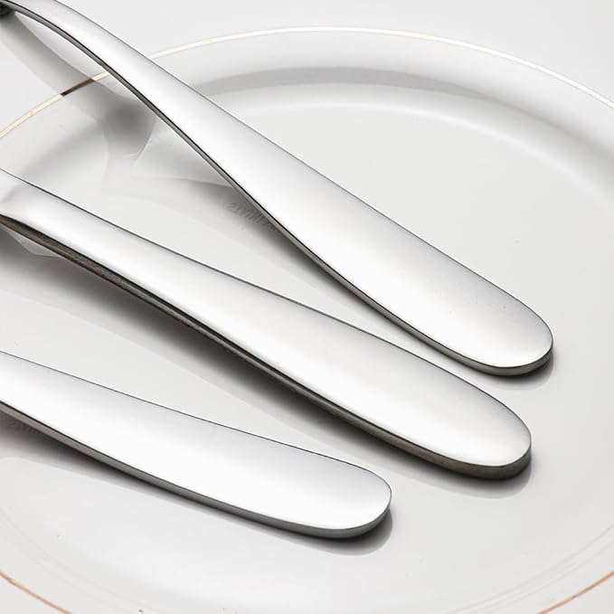 60 Piece Silverware Set for 12, Stainless Steel Silverware Set include Forks Spoons Knives, Mirror Polished Cultery Flatware Set, Durable and Anti-corrosion, Dishwasher Safe