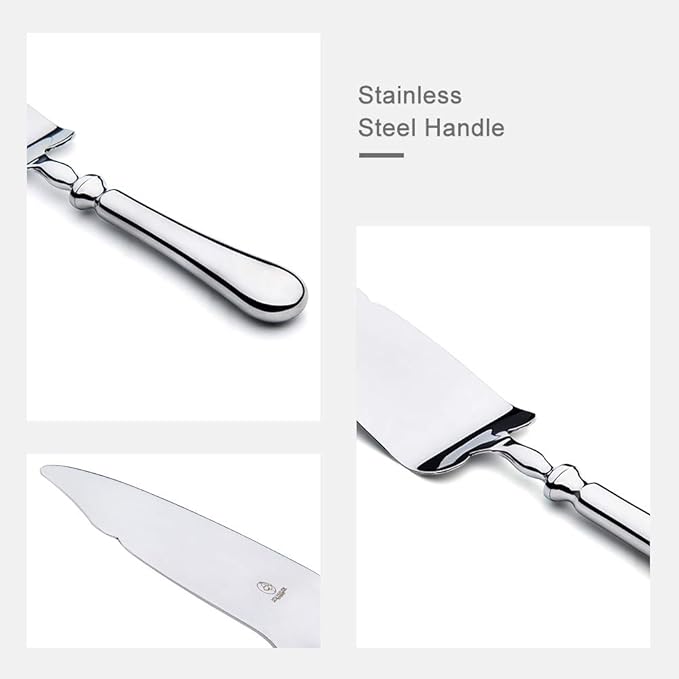 2 Piece Wedding Cake Knife and Server Set,18/10 Stainless Steel Cake cutting Set Pie Server Cake Cutter Knife for Birthday,Anniversary,Holiday,Baby Shower,Party