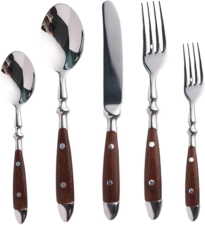 Silverware Set for 4 Classic 20 Piece Flatware Set Elegant 18/10 Stainless Steel Western Cutlery Delicate Utensils for Home Dishwasher Safe Mirror Polished