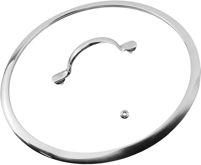 Woogim 11 Inch Tempered Glass Lid with Stainless Steel Handle,Wide Edge Design for Secure Seal,Dishwasher Safe,Oven up to 480℉,Universal Fit for Cast Iron Skillets & Stainless Steel Pots