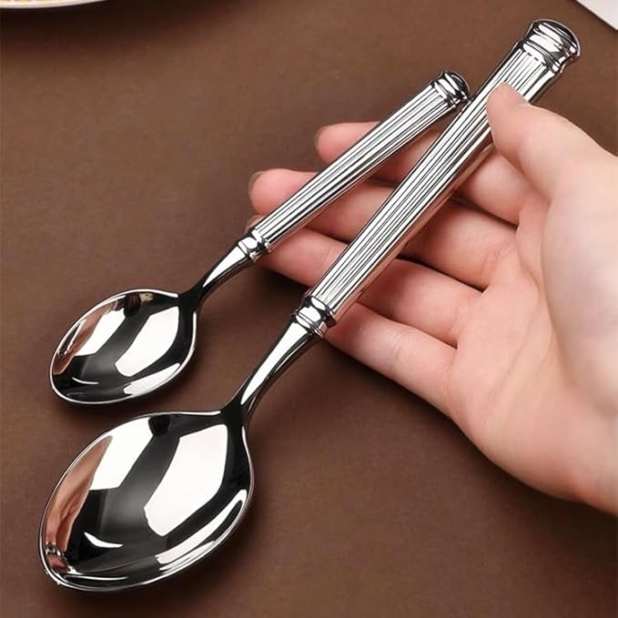 Silverware Set for 4 Morden Flatware Set 16 Pieces 18/10 Stainless Steel Unique Roman Column Handle Cutlery Utensil Sets for Home Restaurant Dishwasher Safe Tableware Set