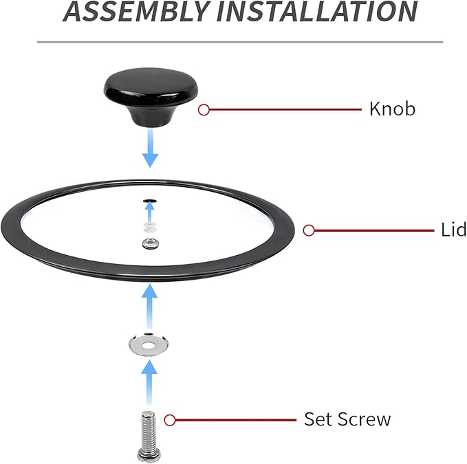 8" Tempered Glass Pan Lid with Steam Vent, Thickened to 4mm and Dishwasher Safe and Oven up to 480℉, Universal Lid Fit for Cast Iron Skillets, Frying Saute Pan, Cooking Pot
