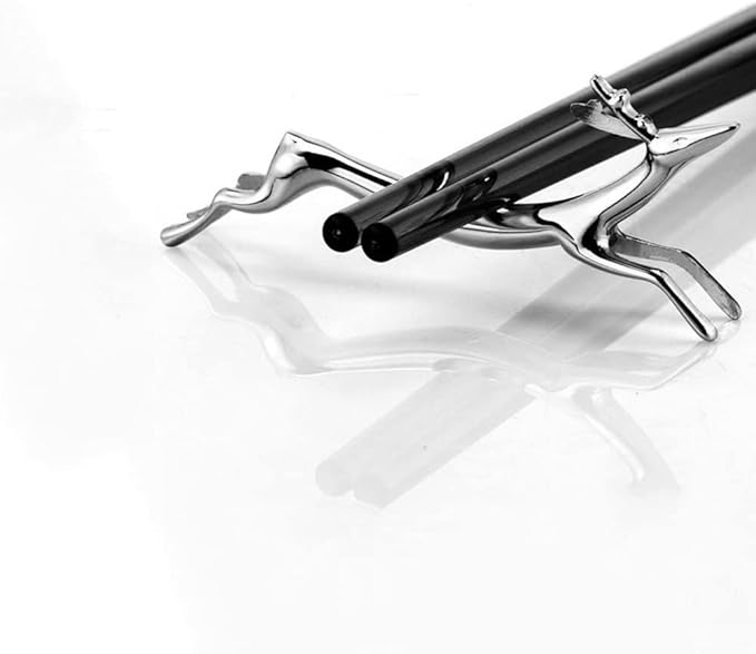 Zinc Alloy Chopstick Holder,Chopstick Rest Spoon Stand Knife Fork Holder,Set of 4 (Deer）