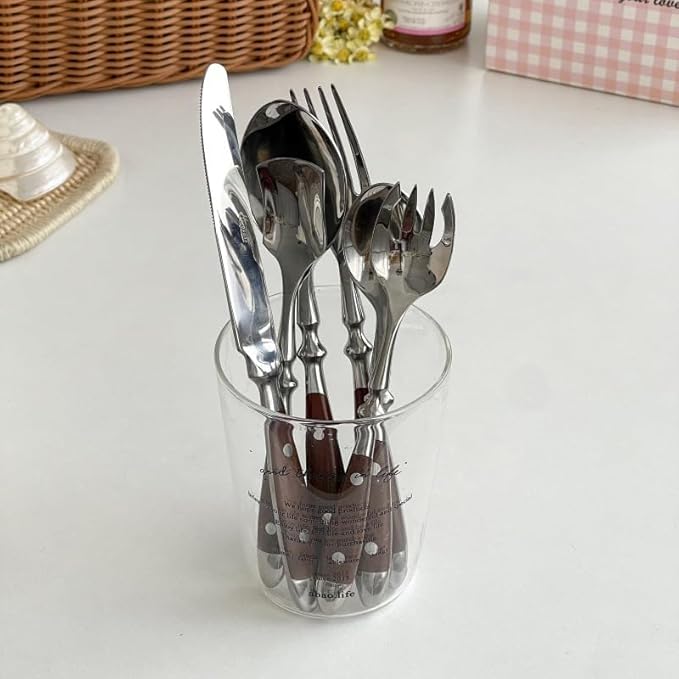 Silverware Set for 4 Classic 20 Piece Flatware Set Elegant 18/10 Stainless Steel Western Cutlery Delicate Utensils for Home Dishwasher Safe Mirror Polished