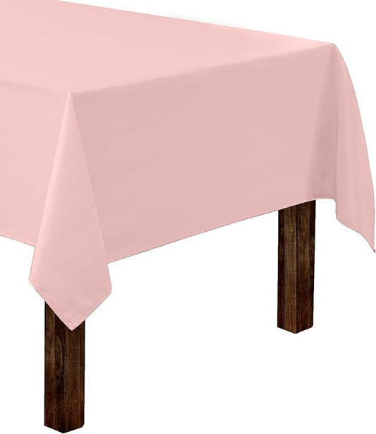 Gee Di Moda Rectangle Tablecloth - 60 x 84 Inch Pink Table Cloth for 5 Foot Rectangle Tables - Heavy Duty Washable Fabric - for Holiday Party, Dinner, Weddings, Baby Shower & Events