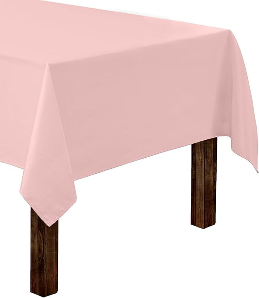 Gee Di Moda Rectangle Tablecloth - 60 x 126 Inch Pink Table Cloth for 8 Foot Rectangle Tables - Heavy Duty Washable Fabric - for Holiday Party, Dinner, Weddings, Baby Shower & Events