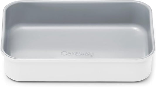 Caraway Nonstick 9” x 6.5” Small Rectangle Baking Pan – Non-Toxic, PTFE & PFOA Free – Aluminized Steel Core – Deep Ceramic Baking Pan for Casseroles, Lasagna & More - White