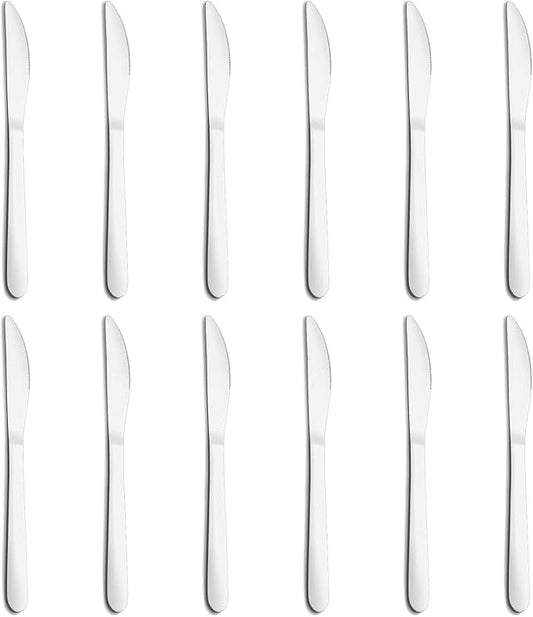 12-Piece Dinner Knives Set, Knife Set (9 Inches), Table Knife, Food Grade Stainless Steel Butter Knives, Knife Silverware for Home/Restaurant/Kitchen, Dishwasher Safe & Mirror Polished