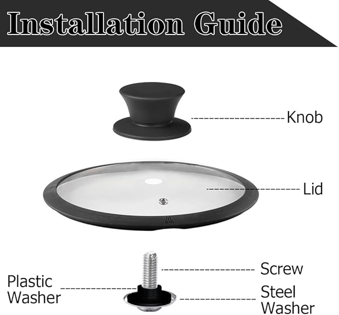 JoyTube Universal Pot Pan Lids Replacement Knob, Silicone Heat Resistant Pan Cover Holding Handles BPA Free Dishwasher Safe Fits Skillets and Kitchen Cookware (Pack of Two-Black)