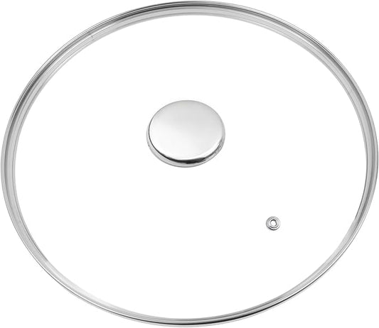 12" Tempered Glass Pan Lid with Steam Vent, Thickened to 4mm and Dishwasher Safe and Oven up to 480℉, Universal Lid Fit for Cast Iron Skillets, Frying Saute Pan, Cooking Pot