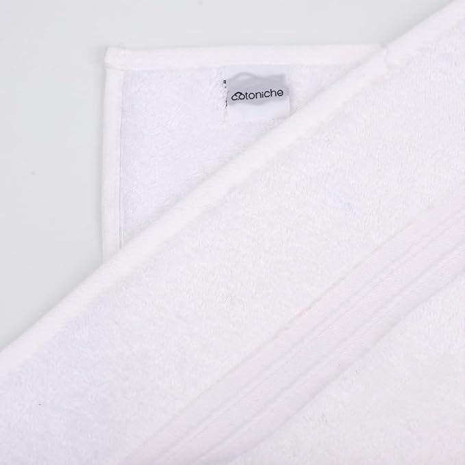 Luxury Bath Towels Set of 4 - Luxury & Soft 100% Cotton, Absorbent, Soft - Includes 1 Shower Towel (28" x 56"), 1 Bath Hand Towel (16"x28") and 2 Wash Cloths (12"x12") - White