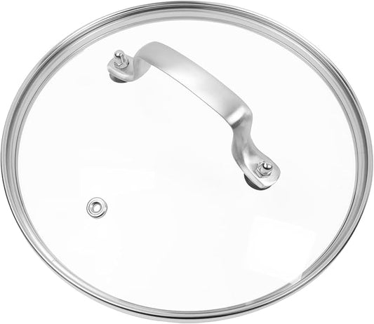 8" Tempered Glass Pan Lid with Steam Vent, Thickened to 4mm and Dishwasher Safe and Oven up to 480℉, Universal Lid Fit for Cast Iron Skillets, Frying Saute Pan, Cooking Pot