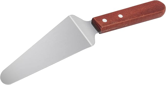 FUNSUEI 20 Pack 10 Inches Wood Handle Pizza Pie Server, Stainless Steel Pie Server Spatula, Transfer Triangular Spade Spatula for Lifting, Serving Cakes, Pies, Pizza, Steaks, Fish Fillets, Lasagna