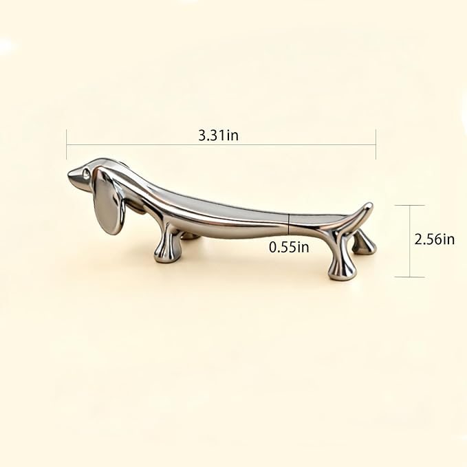 4-Piece Dog Design Chopstick Rest and Holder Set - These charming zinc alloy chopstick rests feature a cute dog pillow shape, offering a secure place for your chopsticks.
